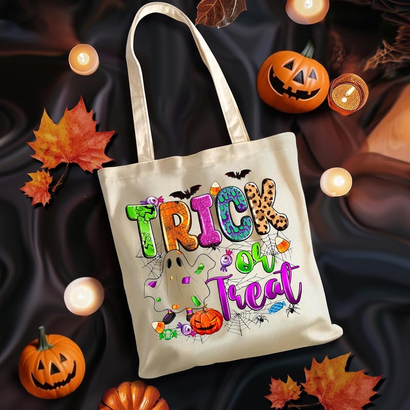 BABORI Halloween Candy Bags for Trick or Treating - 13" Reusable Canvas Bags - Image 4